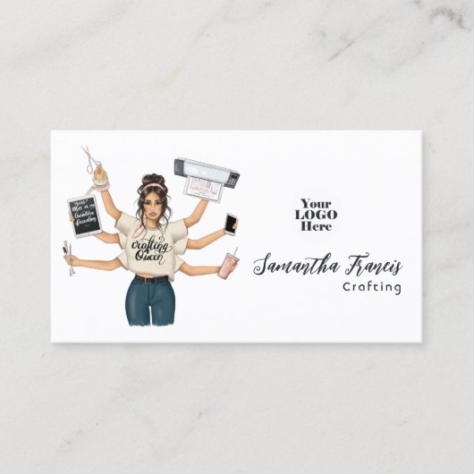 Crafting Queen Stijlvol Branding Ontwerp Visitekaartje (Voorkant)