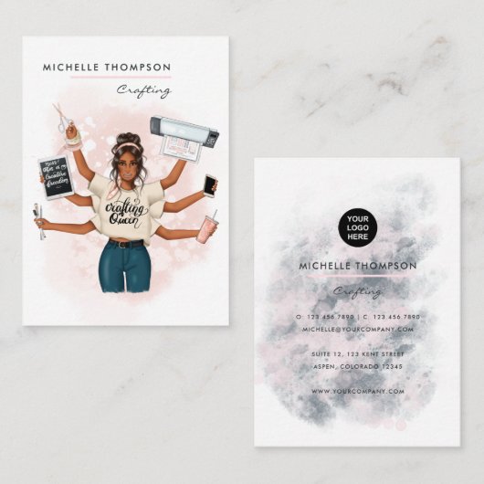 Crafting Queen Visitekaartje (Voorkant / Achterkant)