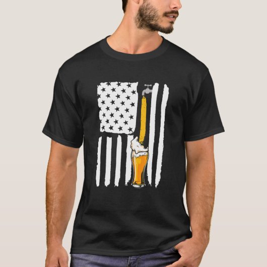 Crafts Beer American Flag USA, 4 juli Brewery Alc T-shirt (Voorkant)