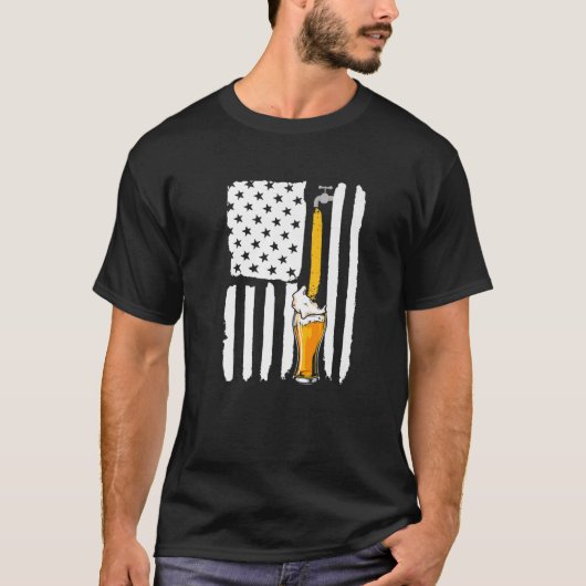 Crafts Beer American Flag USA, 4 juli Brewery Alc T-shirt (Voorkant)