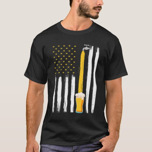 Crafts Beer American Flag USA, 4 juli Brewery Alc T-shirt (Voorkant)