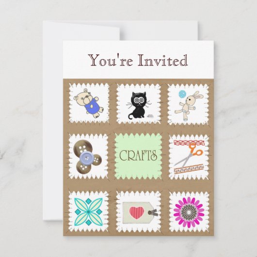 Crafts, je bent uitgenodigd kaart (Voorkant)