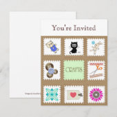 Crafts, je bent uitgenodigd kaart (Voorkant / Achterkant)