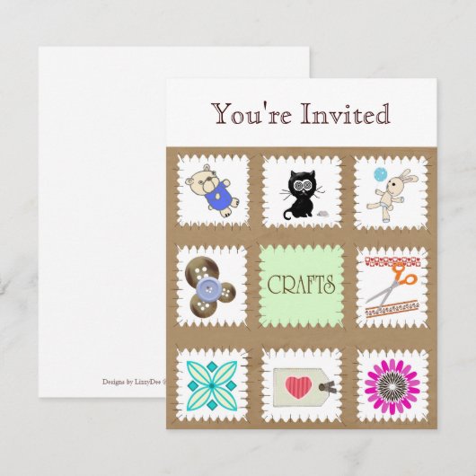 Crafts, je bent uitgenodigd kaart (Voorkant / Achterkant)