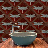 Craftsman Dragonfly Tegel, bruin en turquoise Tegeltje