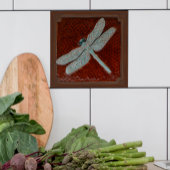 Craftsman Dragonfly Tegel, bruin en turquoise Tegeltje