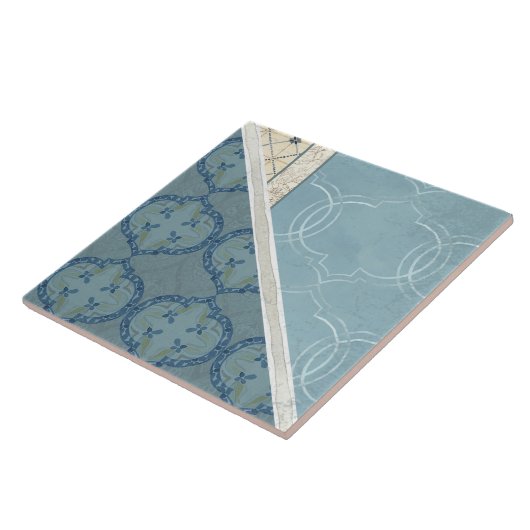 Craftsman Era Arabesque Collage Links Tegeltje (Zijkant)