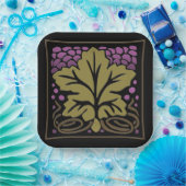 Craftsman Grape Leaf en Grapes Papieren Bordje (Feest)
