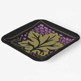 Craftsman Grape Leaf en Grapes Papieren Bordje