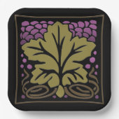 Craftsman Grape Leaf en Grapes Papieren Bordje (Voorkant)