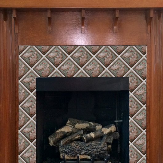 Craftsman Oak leaf Ceramic Decorative tegel Tegeltje