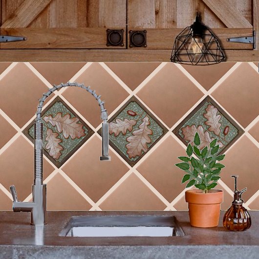 Craftsman Oak leaf Ceramic Decorative tegel Tegeltje