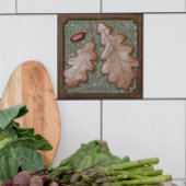 Craftsman Oak leaf Ceramic Decorative tegel Tegeltje
