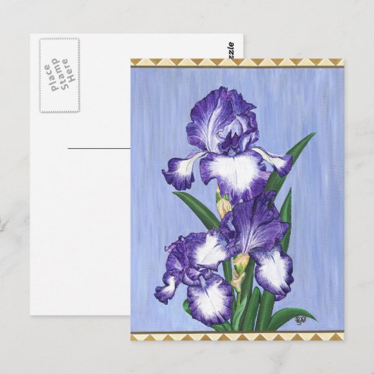 Craftsman Paars Iris Briefkaart (Voorkant / Achterkant)