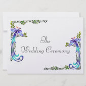 Craftsman Peacocks (Metallic Wedding Invitation) Kaart (Achterkant)