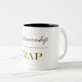 Craftsmanship Over Crap (15 oz) Tweekleurige Koffiemok (Voorkant rechts)