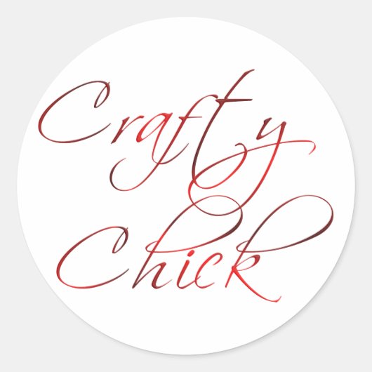 Crafty Chick Ronde Sticker (Voorkant)