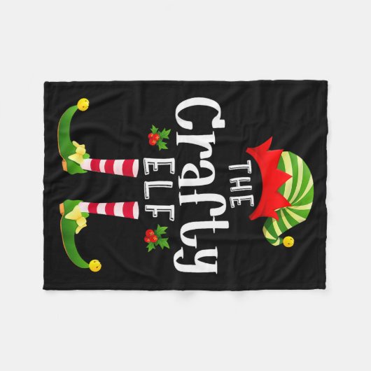 Crafty Christmas Elf Matching Pajama X-mas Party  Fleece Deken (Voorkant (Horizontaal))