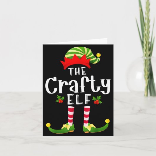 Crafty Christmas Elf Matching Pajama X-mas Party  Kaart (Voorkant)