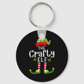 Crafty Christmas Elf Matching Pajama X-mas Party Sleutelhanger (Voorkant)