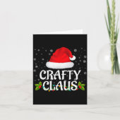 Crafty Claus Christmas Lights Santa Pajama Family  Kaart (Voorkant)