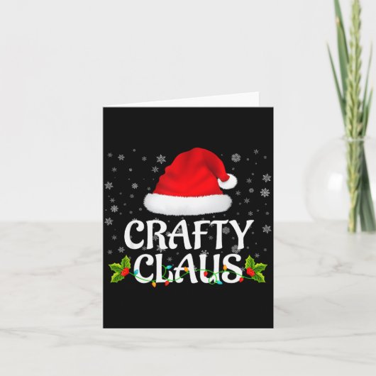 Crafty Claus Christmas Lights Santa Pajama Family  Kaart (Voorkant)