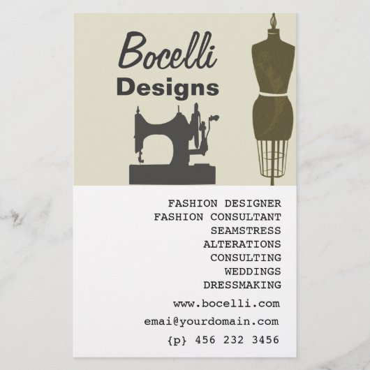 Crafty Dames Seamstress Mode Stylist Modern Flyer (Voorkant)