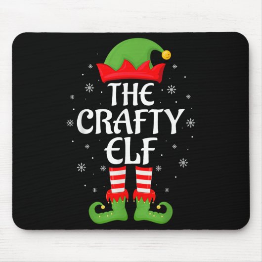 Crafty Elf Kerstfamilie Matching Elf Squad Kerst Muismat (Voorkant)