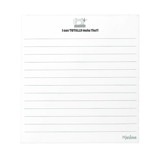 Crafty naaister blauw naaimachine magnetisch notitieblok (Voorkant)