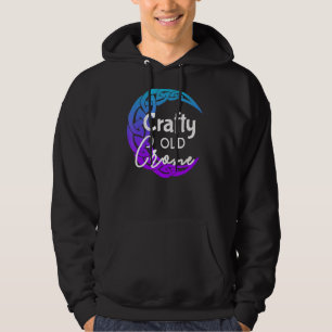 Crafty Old Crone, Heks, Wiccan, Pagan Crone Design Hoodie