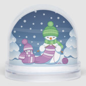 Crafty Snowman Breien Sjaal Custom Foto Sneeuwbol (Voorkant)