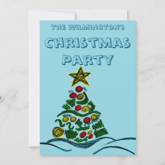 Crafty Tree kerstfeest uitnodiging (Voorkant)