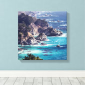 Craggy Coastline van de Zee Canvas Print (Insitu (Houten vloer))