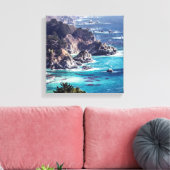 Craggy Coastline van de Zee Canvas Print (Insitu (Woonkamer))