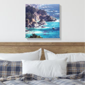 Craggy Coastline van de Zee Canvas Print (Insitu (Slaapkamer))