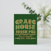 CRAIC HOUSE IRISH PUB Dublin Est 1701 Briefkaart (Staand voorkant)