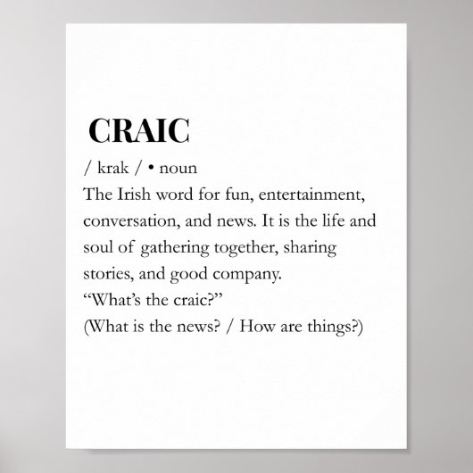 CRAIC: Modern Iers Craic Pret Fun Print (Voorkant)