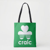 Craic Three Stripes St Patricks Day Irish Shamrock Tote Bag (Voorkant)
