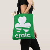 Craic Three Stripes St Patricks Day Irish Shamrock Tote Bag (Dichtbij)