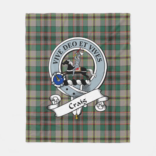 Craig Ancient Clan Badge Tartan Plaid Fleece Deken (Voorkant)