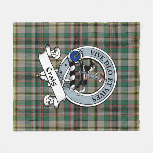 Craig Ancient Clan Badge Tartan Plaid Fleece Deken (Voorkant (Horizontaal))