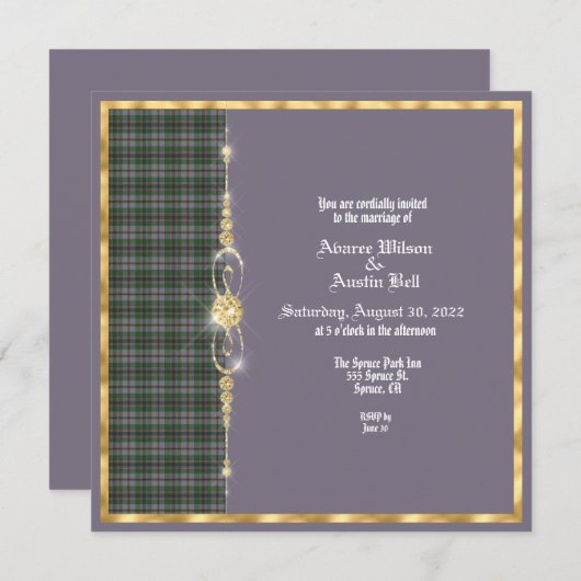 Craig Ancient Tartan Wedding Uitnodiging (Voorkant / Achterkant)