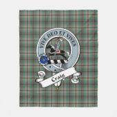 Craig Clan Badge Tartan Pset Fleece Deken (Voorkant)