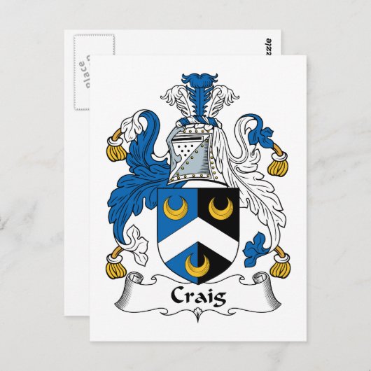 Craig Family Crest Briefkaart (Voorkant / Achterkant)