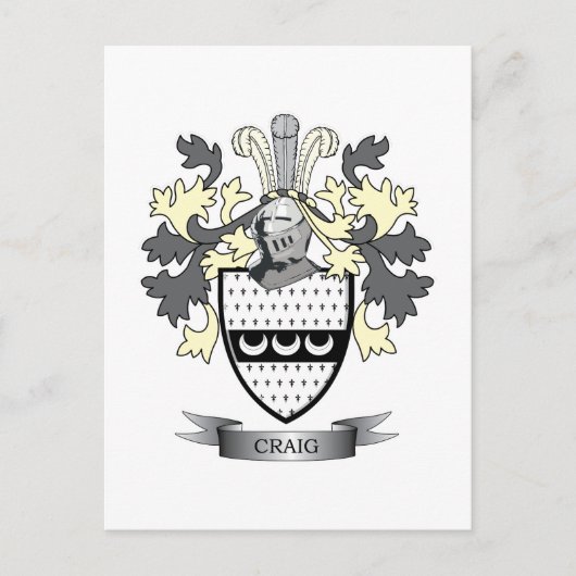 Craig Family Crest Coat of Arms Briefkaart (Voorkant)