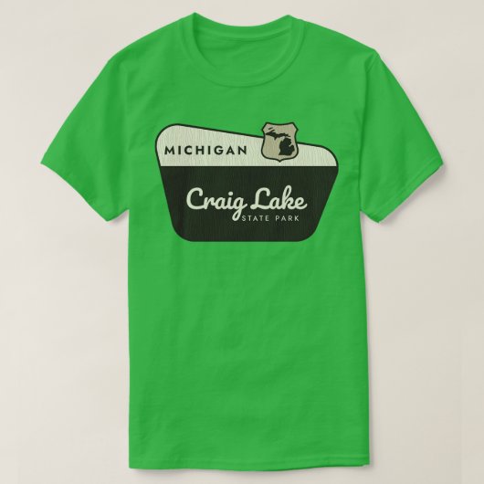 Craig Lake State Park Michigan Welkomstbord T-shirt (Design voorkant)
