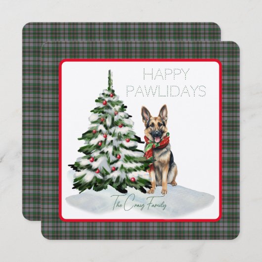 Craig Modern Tartan Happy Pawholidays Hond (Voorkant / Achterkant)
