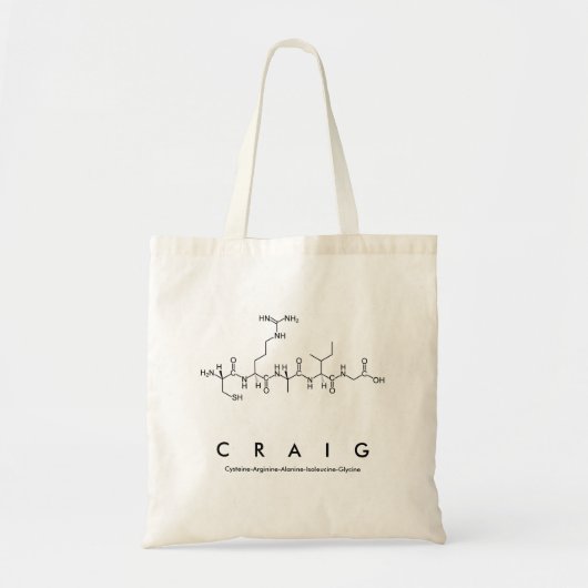 Craig peptide name bag tote bag (Voorkant)