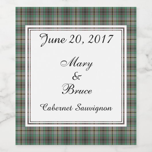 Craig Scottish Wedding Wine Label Wijn Etiket (Enkel label)