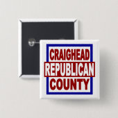 Craighead County Repubican 2 x 2" Square Button (Voorkant /achterkant)
